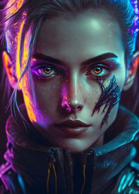 Cyberpunk Girl Poster By Absuro Designs Displate