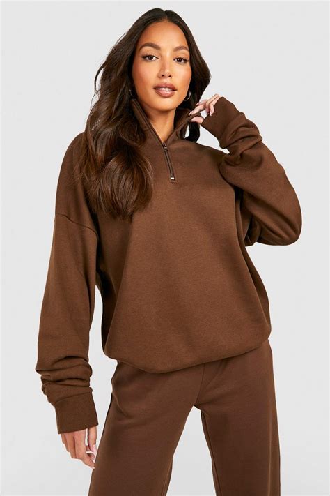 Tall Basic Half Zip Oversized Sweater Boohoo