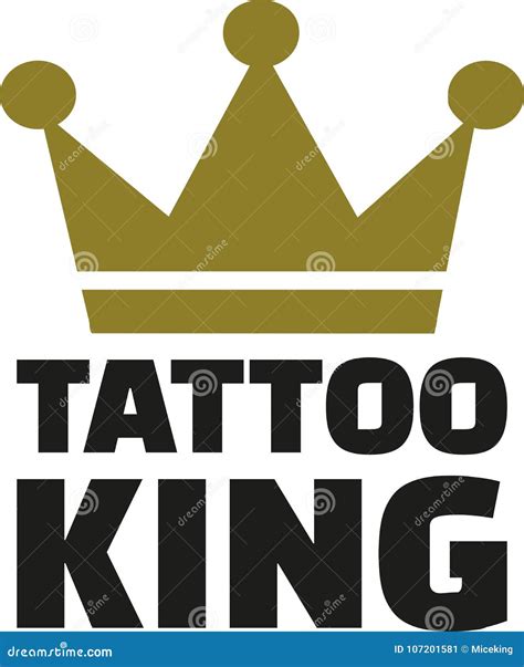 Tattoo King with crown stock vector. Illustration of symbol - 107201581