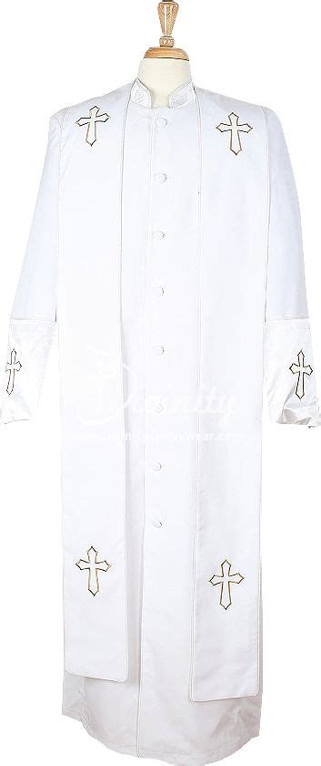 Mens Asbury Clergy Robe And Stole Set In White And Gold In 2024 Ministry