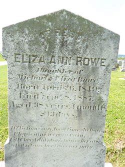 Eliza Ann Rowe 1849 1887 Mémorial Find a Grave