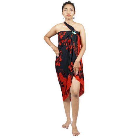 Latest Design Floral Printed Pareo Beach Dress Rayon Sarong Bikini Swimwear Cover Up From