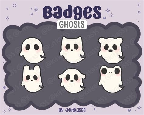 Ghost Badges Twitch Ghost Sub Bit Badges Kawaii Cute Ghosts Cute