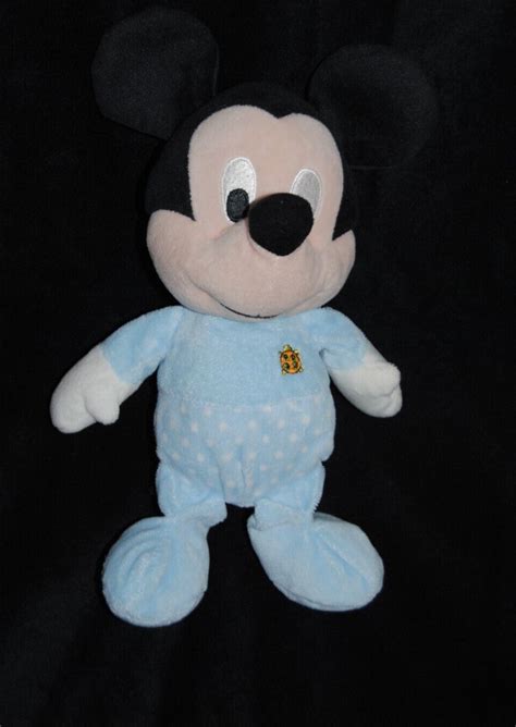 Doudou Peluche Mickey Disney Nicotoy Coccinelle Brod E Bleu Pois Blanc