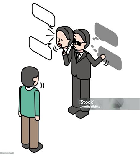 isometric illustration   scammer man   deceive stock