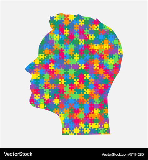 Man head made puzzle pieces strategy education Vector Image 
