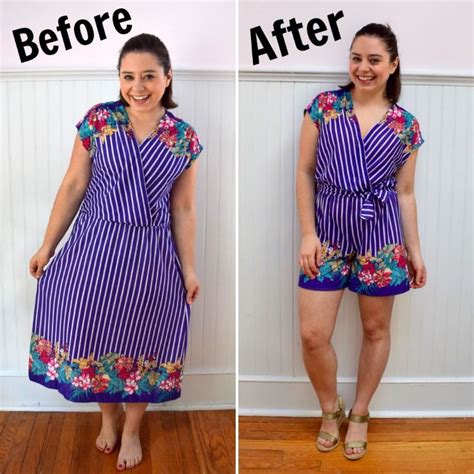 Dress To Romper Refashion Upcycle Clothes Diy Refashion Clothes