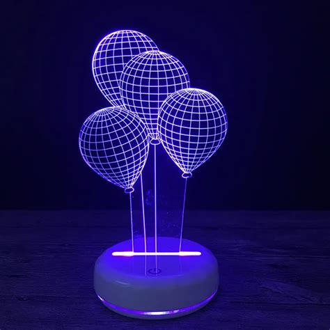 Balloon D Led Light Hologram Illusions Usb Colors Change Table Lamp