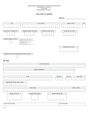 Fillable Online Minneapolismn Follow Up Form City Of Minneapolis