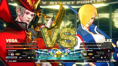 Sfv Ce Tourniquet Vega Vs Asakura Minagi Falke High Level Match