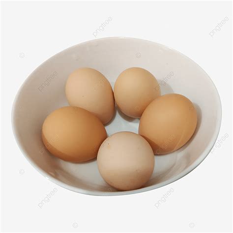 Gambar Lima Telur Ayam Dalam Mangkuk Ayam Makanan Sarapan Png Dan