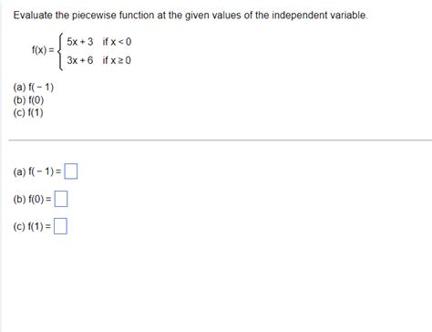 Answered Evaluate The Piecewise Function At The Bartleby