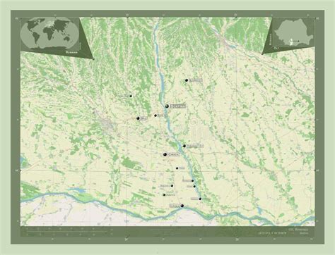 Olt Romania Osm Labelled Points Of Cities Stock Illustration