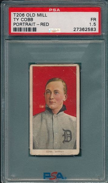 Lot Detail 1909 1911 T206 Ty Cobb Red Portrait Old Mill Cigarettes