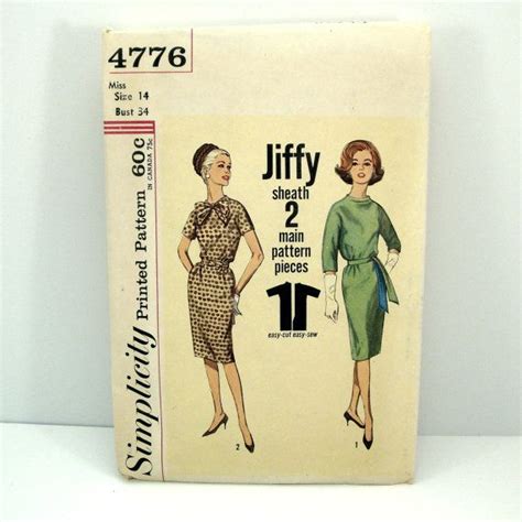 Vintage 1960s Simplicity One Piece Jiffy Dress Pattern 4776 Etsy