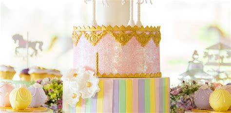 Kara S Party Ideas Gold And Pastel Carousel Birthday Party Kara S