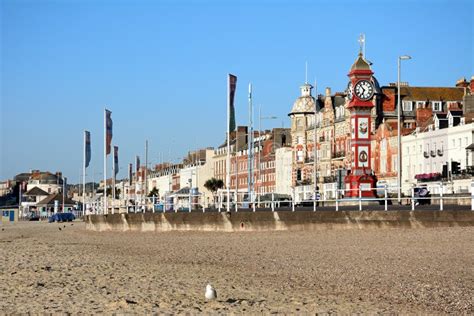 Plage Et Esplanade De Weymouth Photo Stock éditorial Image Du Tôt