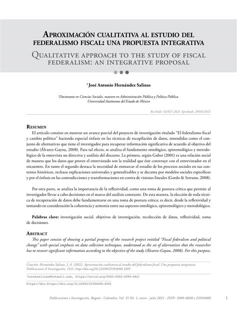 PDF Aproximación cualitativa al estudio del federalismo fiscal una