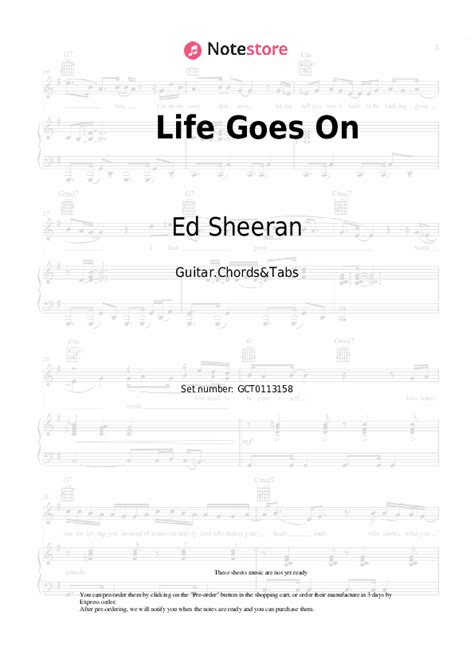 Life Goes On chords and tabs Ed Sheeran in Note-Store.com | Guitar ...