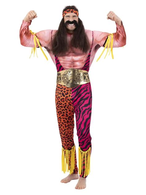 90s Deluxe Wrestler Mens Fancy Dress Costume Fancy Dress Costume