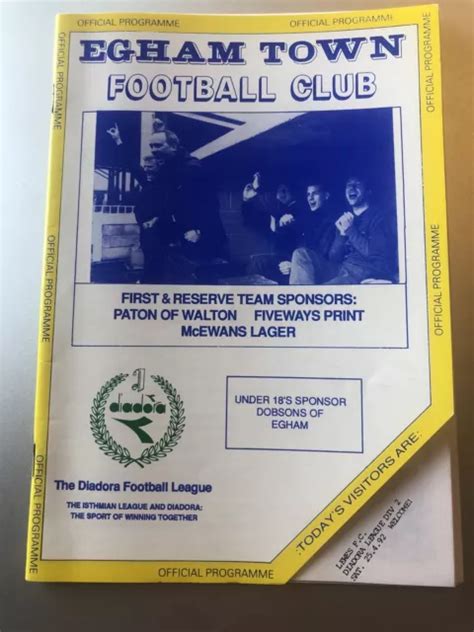 Egham Town Fc V Lewes Fc 25th April 1992 Programme £189 Picclick Uk