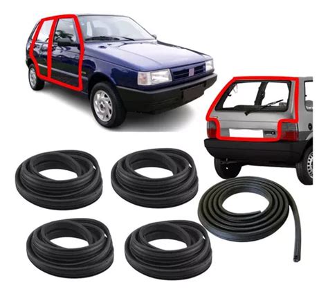 Kit 4 Borrachas Portas E Mala Fiat Uno Way Mille Fire 1999