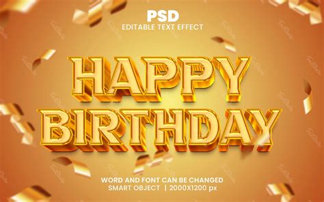 Feliz Cumplea Os D Efecto De Texto Archivo Psd Photoshop Premium