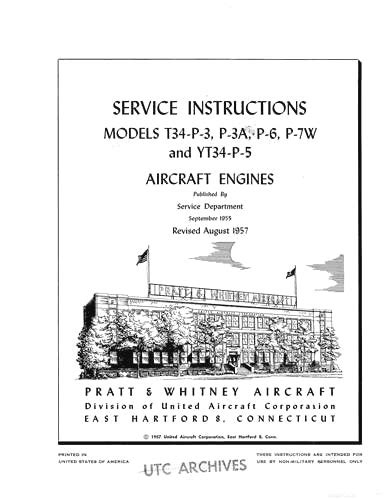 Pratt Whitney Aircraft T34 P 3 3A 6 7W YT34 P 5 Maintenance