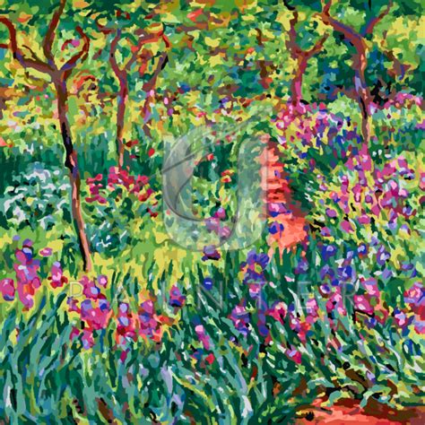 Malowanie po numerach Claude Monet Irysowy ogród w Giverny