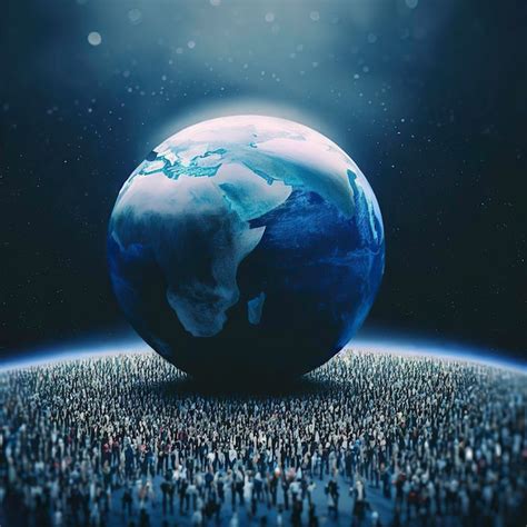 Premium Photo | Earth globe on the population world population day