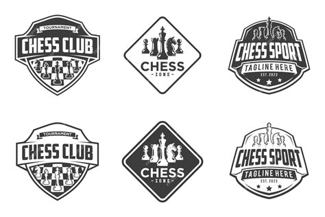 Premium Vector | Chess logo set logo design for championship tournament ...