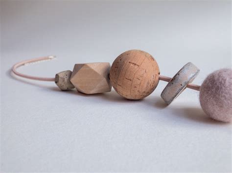 Studio Janneke Handmade Ceramics And Jewellery Nude Totem Necklace Mixed Material Cork