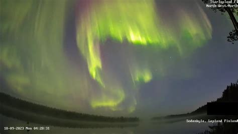 Colourful Dancing Aurora Borealis Starlapland 10th September 2023 YouTube