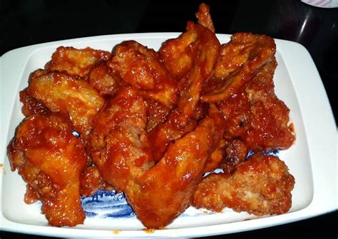resep sayap ayam goreng crispy  saus manis pedas  la korea oleh