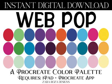 Web Pop Procreate Color Palette Graphic by ZaraRozaDesigns · Creative