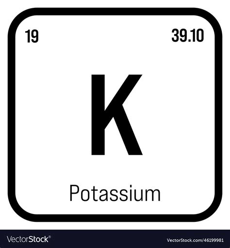 Potassium K Periodic Table Element Royalty Free Vector Image