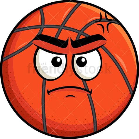 Annoyed Basketball Emoji Cartoon Clipart Vector - FriendlyStock