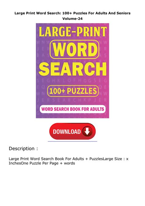 ️pdffull Download Large Print Word Search 100 Puzzles For Adults