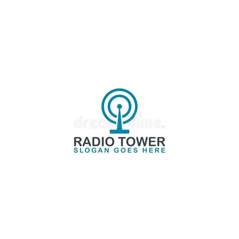 radio signal tower logo design template isolated  white background