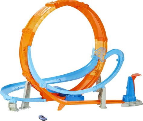 Hot Wheels Massive Loop Mayhem Track Set With Huge Inch Tall Track Loop Slam Launcher