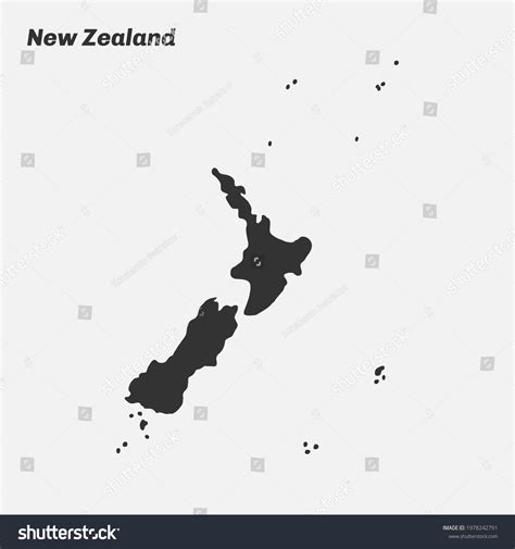 New Zealand Map Silhouette Vector Illustration Stock Vector (Royalty ...