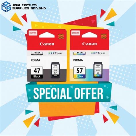 Canon PG 47 15ML CL 57 13ML CL 57s 8ML Original Ink Cartridge