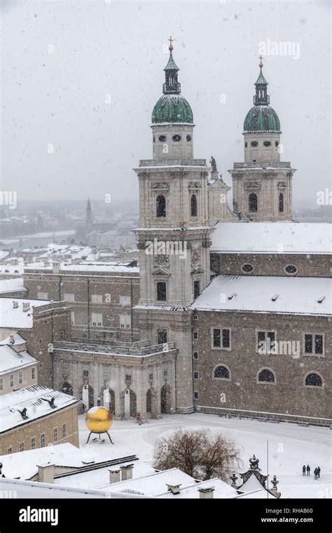 Cathedral in a snow day, Salzburg, Austria Stock Photo - Alamy