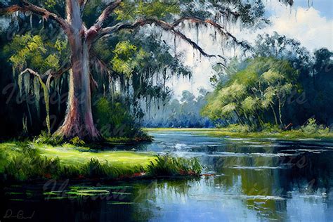 Home Bayou, Louisiana Painting, Swamp, Marsh, Impressionism, Cajun Art ...