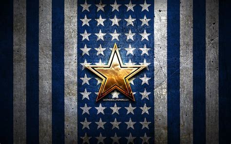 Download wallpapers Dallas Cowboys flag, NFL, blue white metal ...