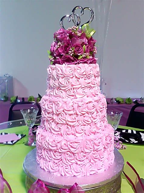 Pink Rosette Cake