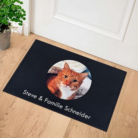 Fu Matte Katze Mit Namen Und Foto Personalisiert Selbst Gestalten