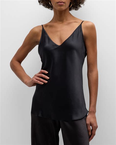 Christine Lingerie V Neck Silk Cami Neiman Marcus