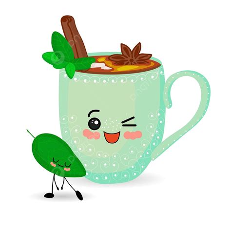 Adorable Cup Character Standing Alone Against White Background With Steamy Speuia And Hot