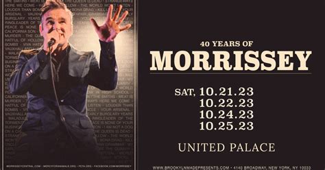 Morrissey Performing in Brooklyn New York City